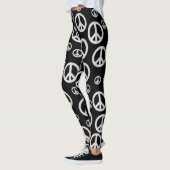 Zwart-witte vredessignalen leggings (Links)