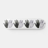 Zwart-witte vriendschap Hands Skateboard (Horizontaal)
