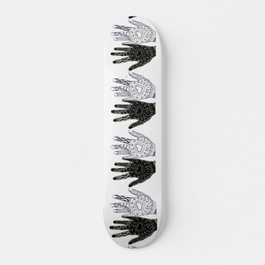 Zwart-witte vriendschap Hands Skateboard (Voorkant)