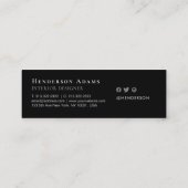 Zwart-witte Waterverf - Abstract monogram Mini Visitekaartje (Achterkant)