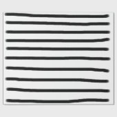 Zwart-witte Waterverf met handgetekende lijnen Cadeaupapier (Vlak)