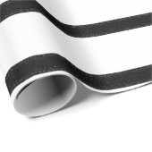 Zwart-witte Waterverf met handgetekende lijnen Cadeaupapier (Rol Hoek)