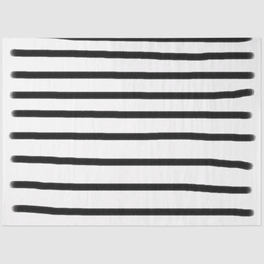 Zwart-witte Waterverf met handgetekende lijnen Tissuepapier (Voorkant)