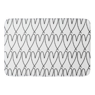 Zwart & Witte Whimsical Cute Harten Badmat