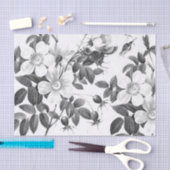 Zwart-witte, wilde Rozen ventilator Tissuepapier (Craft)