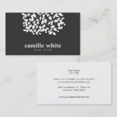 Zwart-witte witte zwarte bladeren visitekaartje (Voorkant / Achterkant)