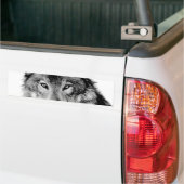 Zwart-witte wolf bumpersticker (Op Truck)
