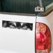Zwart-witte wolf bumpersticker (Op Truck)