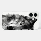 Zwart-witte wolf Case-Mate iPhone case (Achterkant (horizontaal))