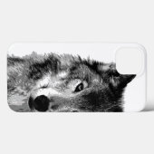 Zwart-witte wolf Case-Mate iPhone case (Achterkant (horizontaal))