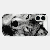 Zwart-witte wolf Case-Mate iPhone case (Achterkant (horizontaal))