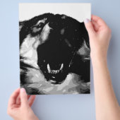 Zwart-witte wolf flyer (Hand)