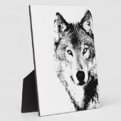 Zwart-witte wolf fotoplaat (Zijkant)