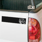 Zwart-witte wolf-kunst bumpersticker (Op Truck)