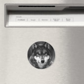 Zwart-witte wolf magneet (Insitu (Vaatwasser))