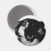 Zwart-witte wolf magneet (Voorkant / Achterkant)