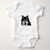 Zwart-witte wolf romper (Voorkant)