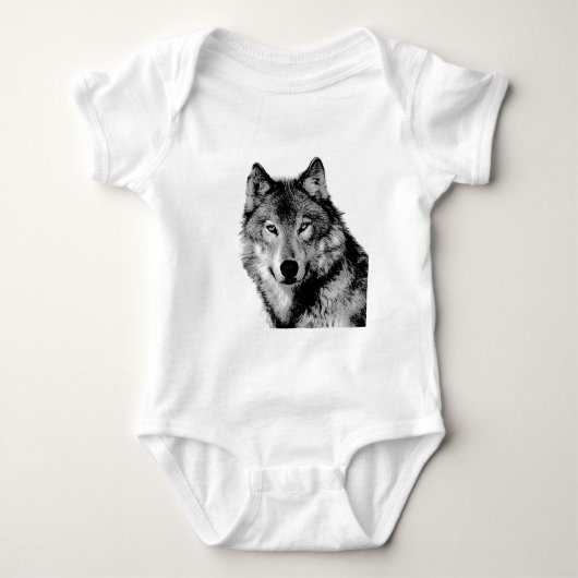 Zwart-witte wolf romper (Voorkant)