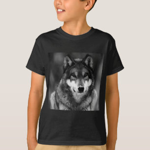 Zwart-witte wolf t-shirt