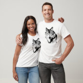 Zwart-witte wolf t-shirt (Unisex)