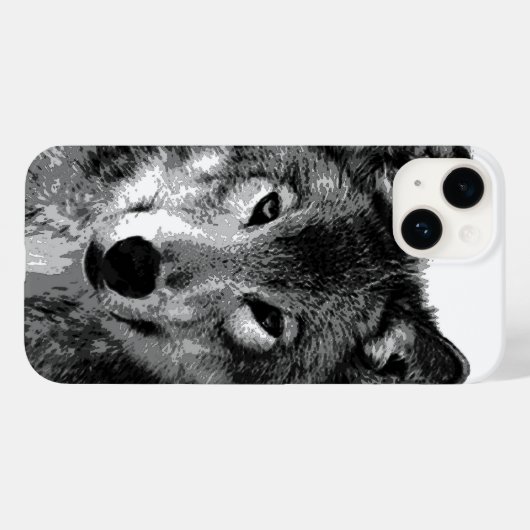 Zwart-witte wolfogen Case-Mate iPhone case (Achterkant (horizontaal))