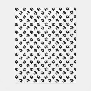 Zwart-Witte Wolfpoot Fleece Deken