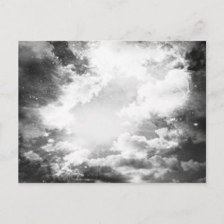 Zwart-witte wolken Licht Briefkaart