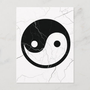 Zwart-witte yin en Yang Briefkaart