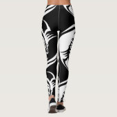 Zwart-witte yin/Yang Dragons Leggings (Achterkant)