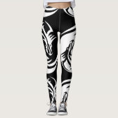 Zwart-witte yin/Yang Dragons Leggings (Voorkant)