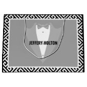 Zwart-witte zak voor huwelijkscadeau groot cadeauzakje (Voorkant)