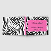 Zwart-witte zebra Afdrukken en warm roze Dank je Gastenboek (Volledig)