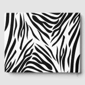 Zwart-witte zebra Afdrukken en warm roze Dank je Gastenboek (Achterkant)