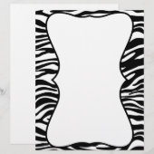 Zwart-witte zebra Afdrukken Gepersonaliseerd brief (Voorkant / Achterkant)