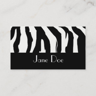 Zwart-witte Zebra Afdrukken Visitekaartjes