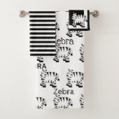 Zwart-witte Zebra Bad Handdoek (Insitu)