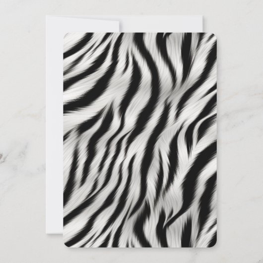 Zwart Witte Zebra Dierenprint Verjaardag Kaart (Achterkant)