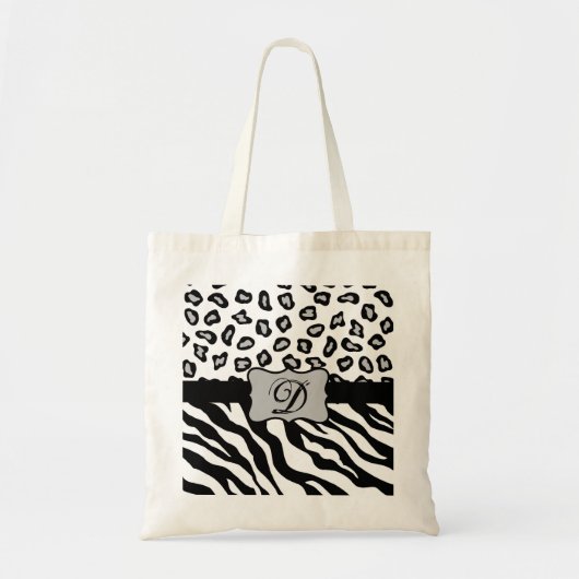 Zwart-witte Zebra en Cheeta Huid op maat Tote Bag (Voorkant)