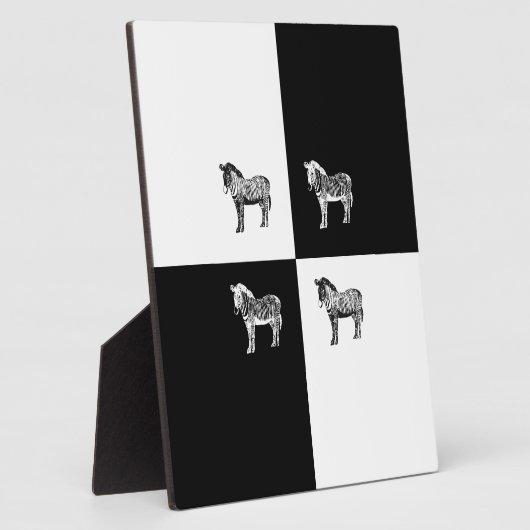 Zwart-witte zebra fotoplaat (Zijkant)