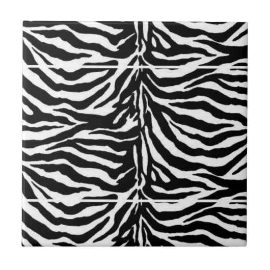 Zwart-witte zebra met beschermlaag tegeltje (Voorkant)