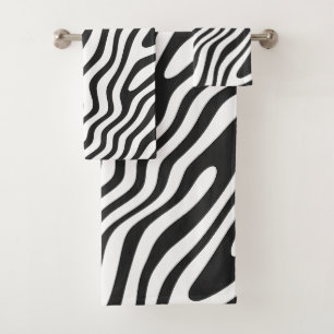 Zwart-witte Zebra streep Bad Handdoek