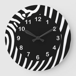 Zwart Witte Zebra Streep Dierprint Grote Klok