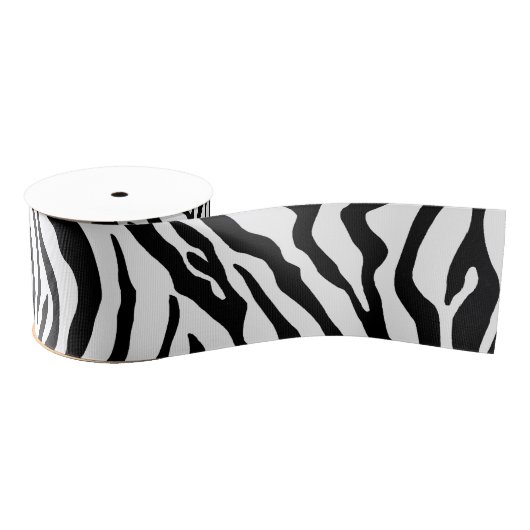 Zwart-witte zebra streep grosgrain lint (Spoel)
