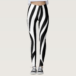 Zwart-witte Zebra streep Leggings