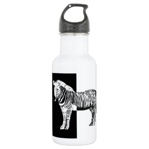 Zwart-witte zebra waterfles