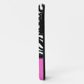 Zwart-witte zebrastrepen met hete roze Case-Mate iPhone case (Achterkant/links)
