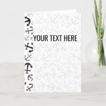 Zwart Witte Zeeanker Patroon Aankondiging