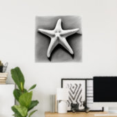Zwart-witte Zeester Poster (Thuiskantoor)