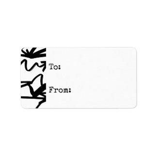 Zwart-witte zige zag-pijlen Gift Label