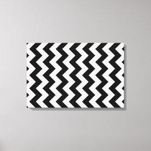 Zwart-witte zigzag canvas afdruk